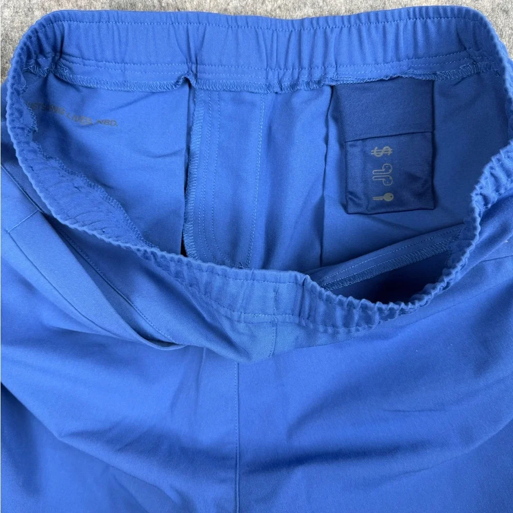 Figs Men M Tansen Jogger Scrub Pants Solid Blue Drawstring‎ Stretch Pockets